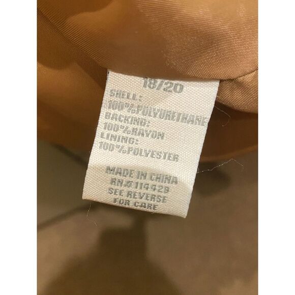 Dressbarn Faux‎ Leather 18/20 Tan Biker Moto Jacket— HAS DAMAGE - Picture 3 of 8